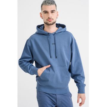 Hanorac din bumbac cu buzunar kangaroo - Albastru lavanda