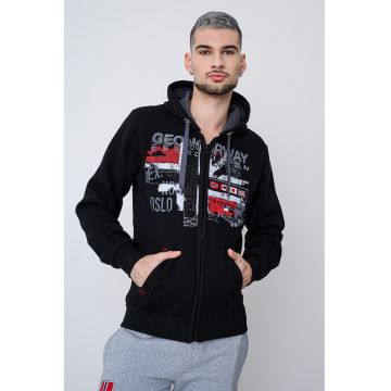 Hanorac regular-fit cu logo Getchup - Negru stins