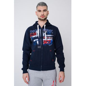 Hanorac regular-fit cu logo Getchup - Visiniu/Albastru royal/Bleumarin
