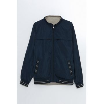 Jacheta bomber reversibila - Grej/Bleumarin