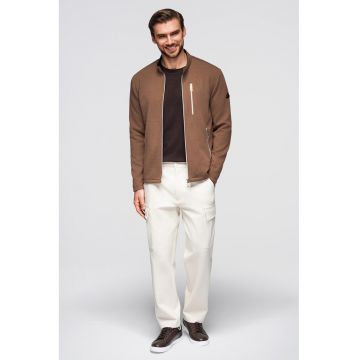 Jacheta cu fermoar si model uni - Maro taupe