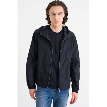 Jacheta cu gluga si fermoar - Albastru ultramarin