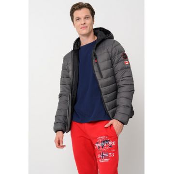 Jacheta cu gluga si model uni Alareak - Gri inchis