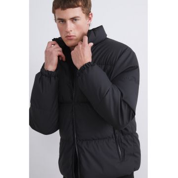 Jacheta matlasata cu fermoar - Negru stins