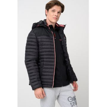 Jacheta matlasata cu gluga detasabila Adalmeak - Negru