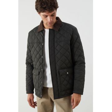 Jacheta matlasata cu guler - Gri antracit