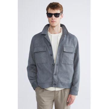 Jacheta uni cu buzunare - Gri cenusiu