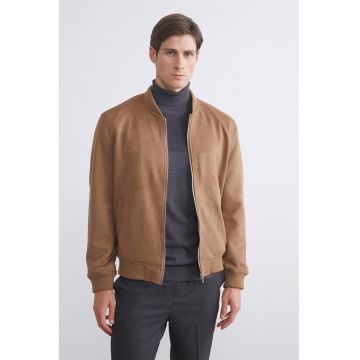 Jacheta uni cu fermoar - Caramel