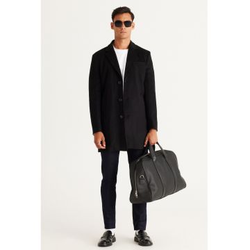 Palton scurt din amestec de lana - Negru