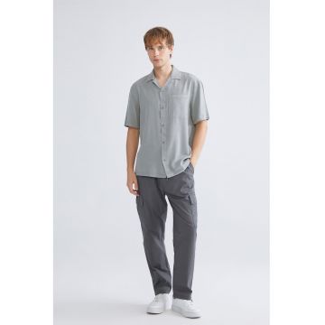 Pantaloni cargo cu snur de ajustare - Gri inchis