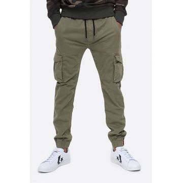 Pantaloni cargo cu snur in talie - Kaki