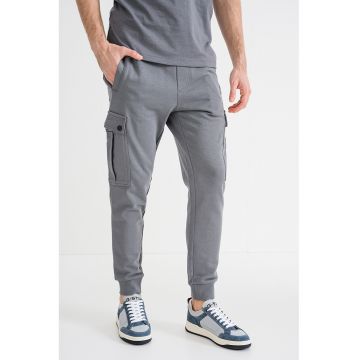 Pantaloni cargo de bumbac - Gri cenusiu