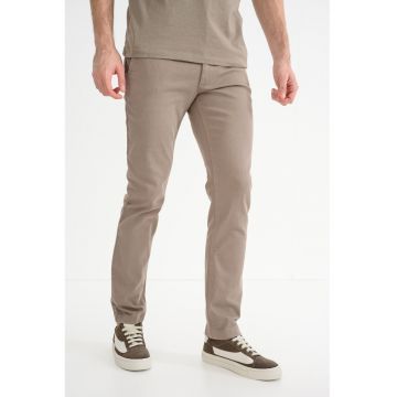 Pantaloni chino slim fit cu buzunare oblice - Maro taupe