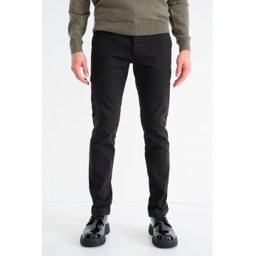 Pantaloni chino slim fit cu buzunare oblice - Negru
