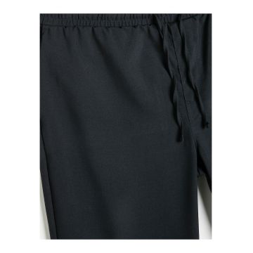 Pantaloni conici cu snur - Bleumarin