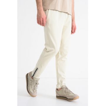 Pantaloni conici de trening cu snur Hicon - Alb murdar