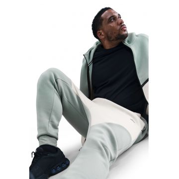 Pantaloni de trening din amestec de bumbac cu talie ajustabilia - Gri cenusiu/Alb murdar