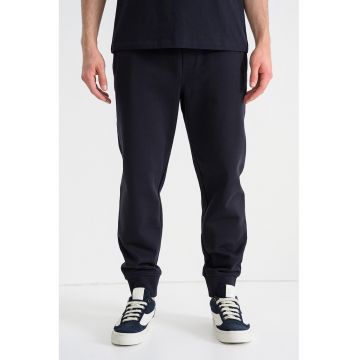 Pantaloni de trening din bumbac cu snur - Albastru ultramarin