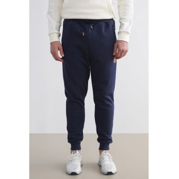 Pantaloni de trening regular fit cu buzunare cu fermoar - Bleumarin