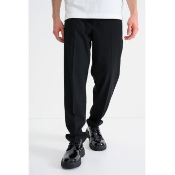 Pantaloni eleganti cu talie medie - Negru