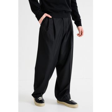 Pantaloni lejeri din amestec de lana - Negru