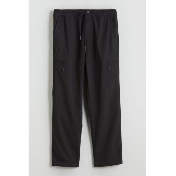 Pantaloni regular fit cu snur - Gri antracit