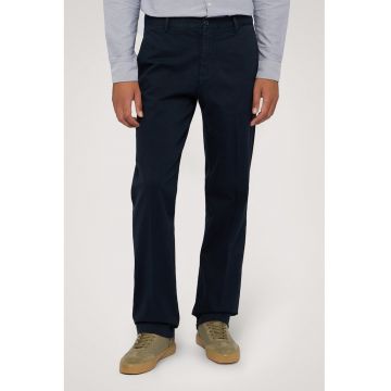 Pantaloni regular fit cu talie medie - Albastru inchis