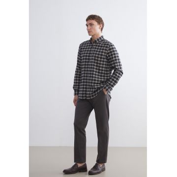 Pantaloni regular fit cu talie medie - Gri antracit