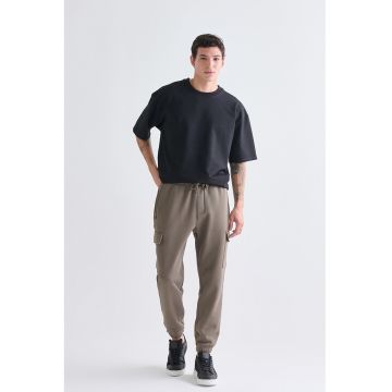 Pantaloni relaxed fit cargo - Maro camel