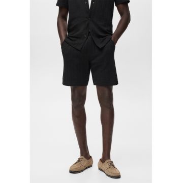 Pantaloni scurti cu buzunare laterale - Negru