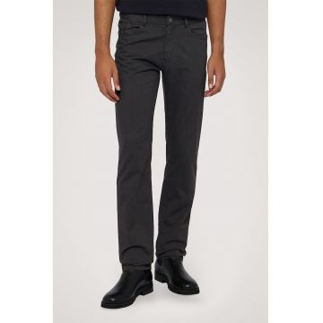 Pantaloni slim-fit cu talie medie - Gri antracit