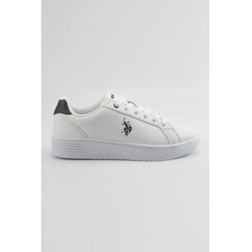 Pantofi sport din piele ecologica - Albastru ultramarin/Alb optic