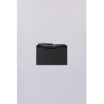 Portcart cu logo si garnituri din piele - Negru