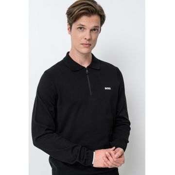 Pulover cu fenta cu fermoar K_Ever - Negru