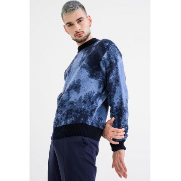 Pulover din amestec de lana Kradar - Albastru/Bleumarin