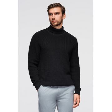 Pulover din bumbac cu guler inalt