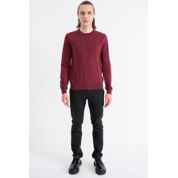 Pulover din lana virgina San Cedric - Violet pruna