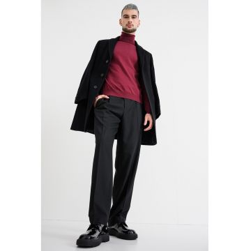 Pulover din lana virgina San Thomas - Visiniu