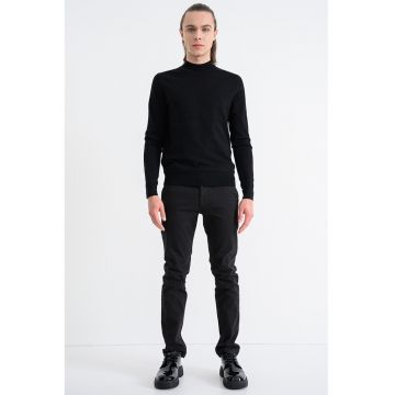 Pulover slim fit San Marc - Negru