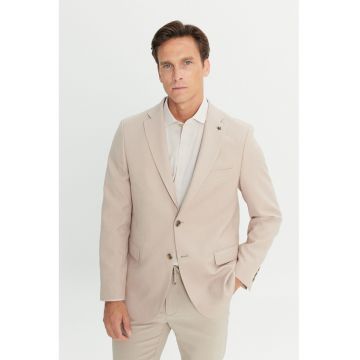 Sacou regular-fit cu model uni - Bej deschis