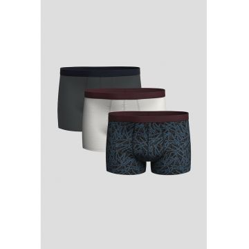 Set de boxeri din amestec de bumbac - 3 perechi - Negru/Gri/Albastru deschis