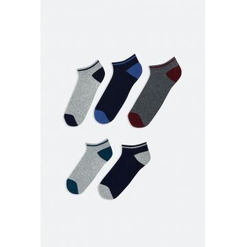 Set de sosete pana la glezna - 5 perechi - Gri/Bleumarin