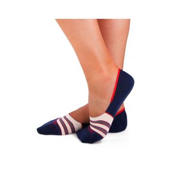 Sosete tip talpici INVISIBLE ORGANIC SOCKS Lines Navy Blue