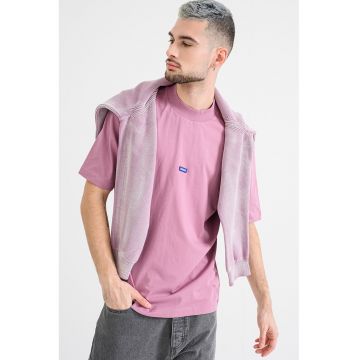 Tricou cu decolteu la baza gatului si logo Nieros - Roz deschis