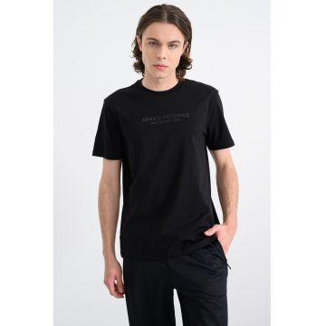 Tricou cu imprimeu logo - Negru