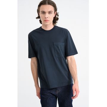 Tricou cu imprimeu logo pe partea din spate - Albastru ultramarin