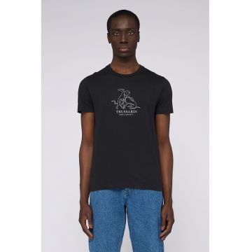 Tricou cu imprimeu logo pe piept - Alb optic/Gri antracit