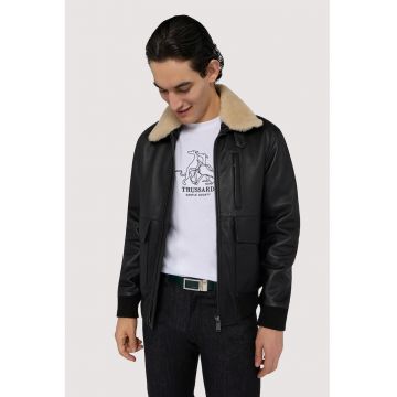 Tricou cu imprimeu logo pe piept - Negru stins/Alb optic