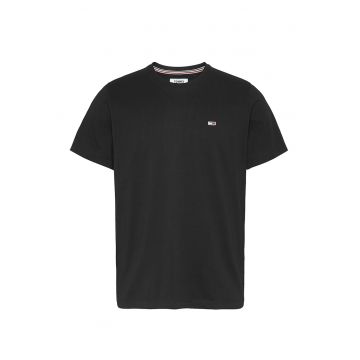 Tricou de bumbac organic cu decolteu la baza gatului