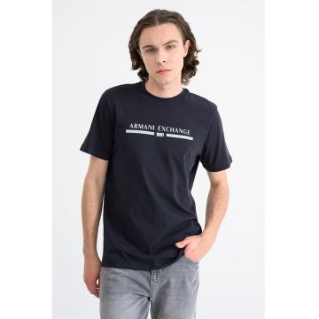Tricou din bumbac cu imprimeu - Alb/Albastru ultramarin/Verde pal